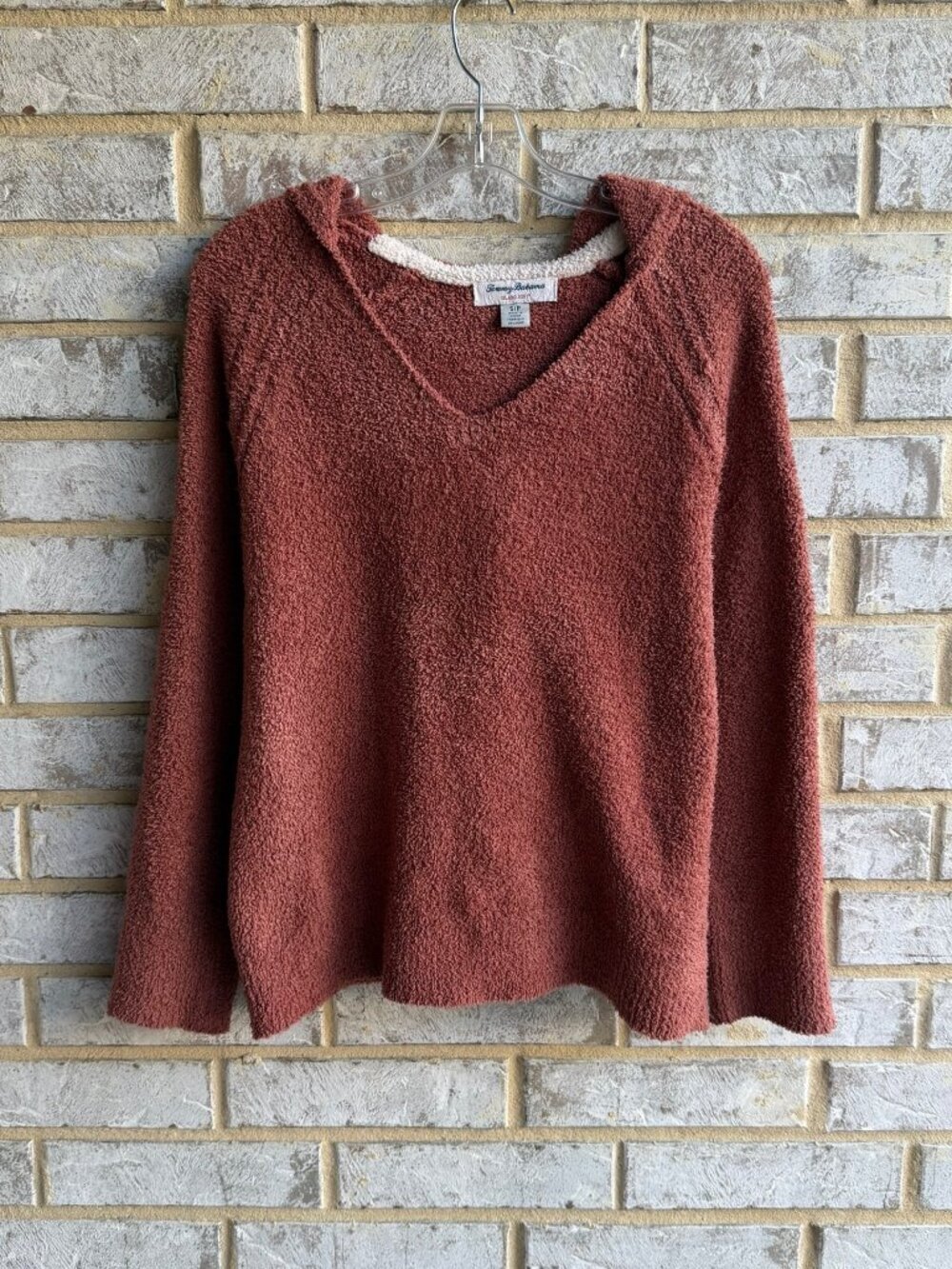 Tommy Bahama Island Soft Long Sleeve Hooded Brown Sweater  Women's Size S.